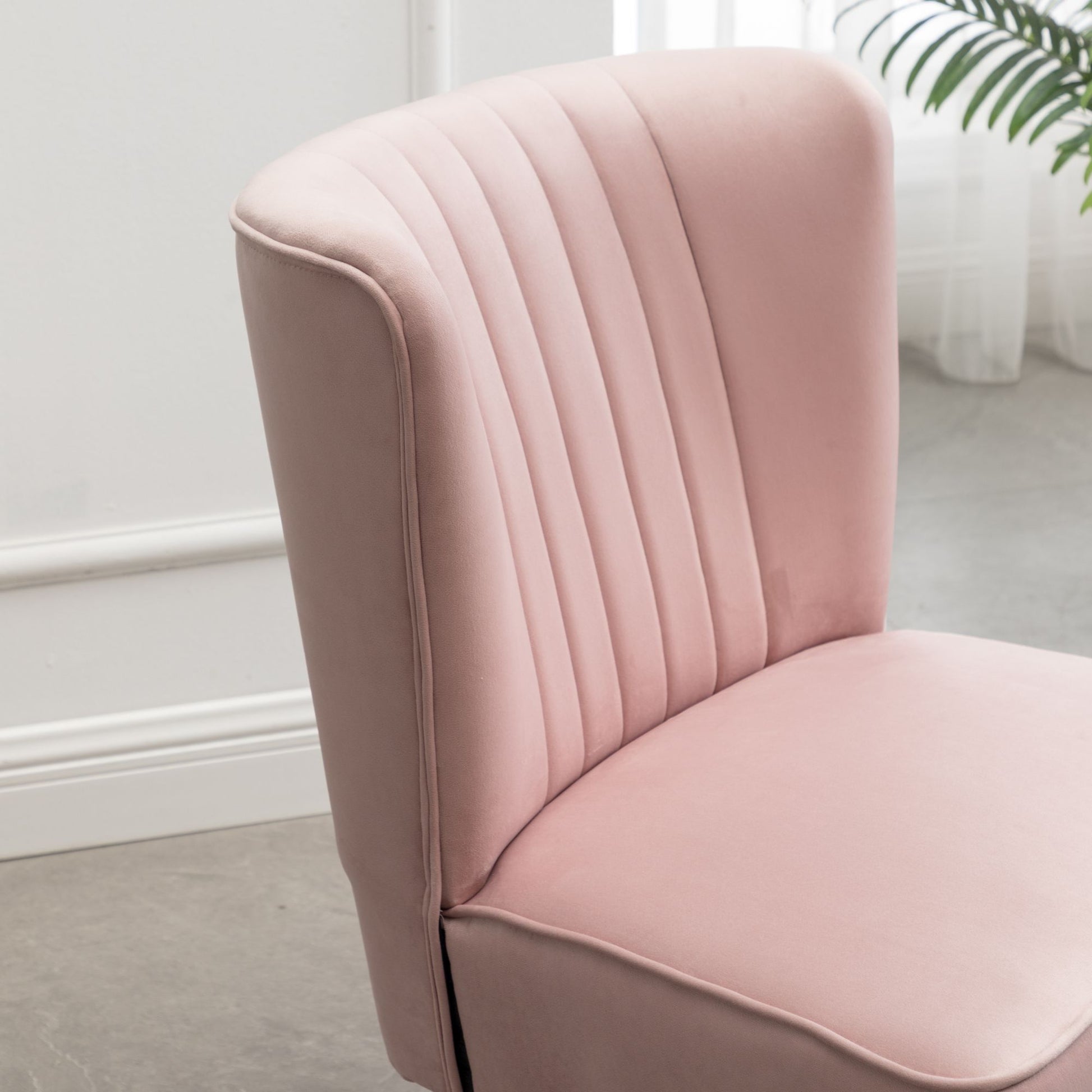 Elon Contemporary Velvet Upholstered Accent Chair, Pink image 7