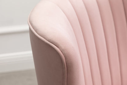 Elon Contemporary Velvet Upholstered Accent Chair, Pink image 11