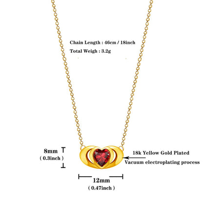 Emma Manor 18k Gold Plated Mini Double Love Heart Pendant Necklace for Women image 11