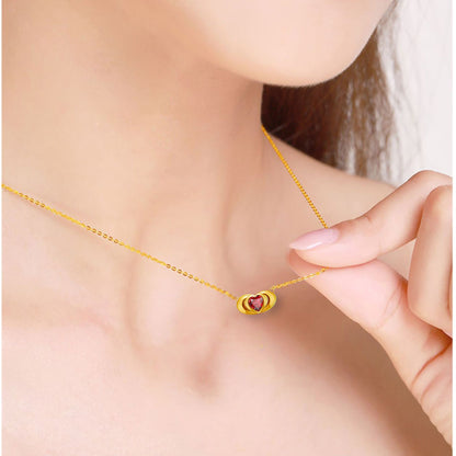 Emma Manor 18k Gold Plated Mini Double Love Heart Pendant Necklace for Women image 9