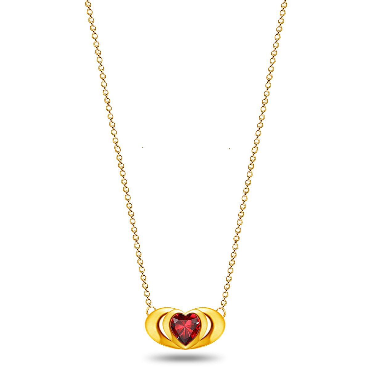 Emma Manor 18k Gold Plated Mini Double Love Heart Pendant Necklace for Women image 7