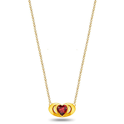 Emma Manor 18k Gold Plated Mini Double Love Heart Pendant Necklace for Women image 7