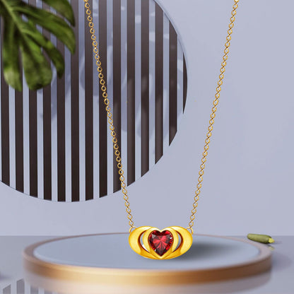 Emma Manor 18k Gold Plated Mini Double Love Heart Pendant Necklace for Women image 8
