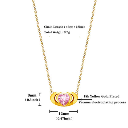 Emma Manor 18k Gold Plated Mini Double Love Heart Pendant Necklace for Women image 4