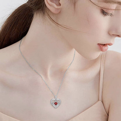 Emma Manor 925 Sterling Silver 5A Heart CZ Diamond Triple Heart Pendant Necklace for Women image 4
