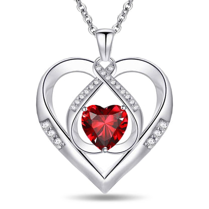 Emma Manor 925 Sterling Silver 5A Heart CZ Diamond Triple Heart Pendant Necklace for Women image 1