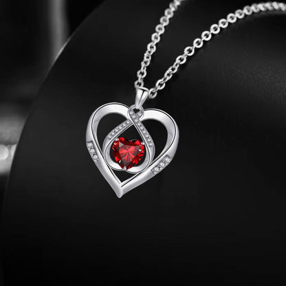 Emma Manor 925 Sterling Silver 5A Heart CZ Diamond Triple Heart Pendant Necklace for Women image 2
