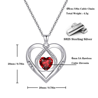 Emma Manor 925 Sterling Silver 5A Heart CZ Diamond Triple Heart Pendant Necklace for Women image 5