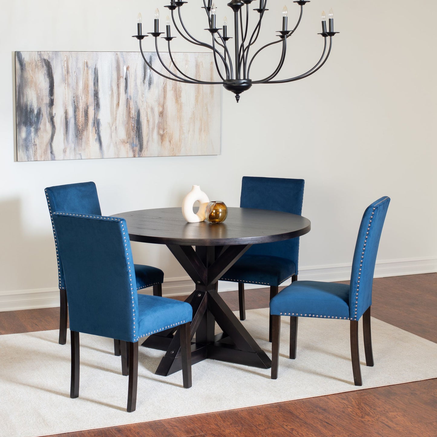 Enbridge 5-piece Dining Set, Cross-Buck Dining Table with 4 Stylish Chairs image 2