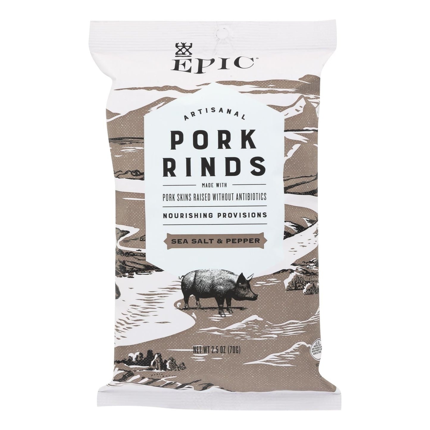 Epic - Pork Rinds - Sea Salt And Pepper - Case Of 12 - 2.5 Oz. image 1