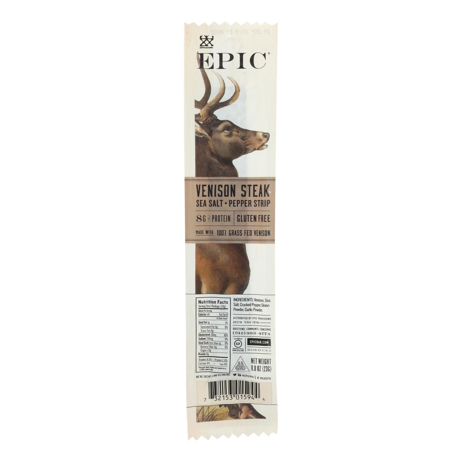 Epic - Strips - Venison Steak - Case Of 20 - .8 Oz image 1