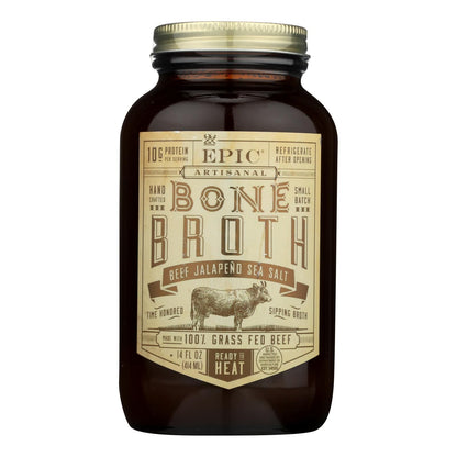 Epic Bone Broth-beef-jalapeno Sea Salt - Case Of 6 - 14 Fz image 1