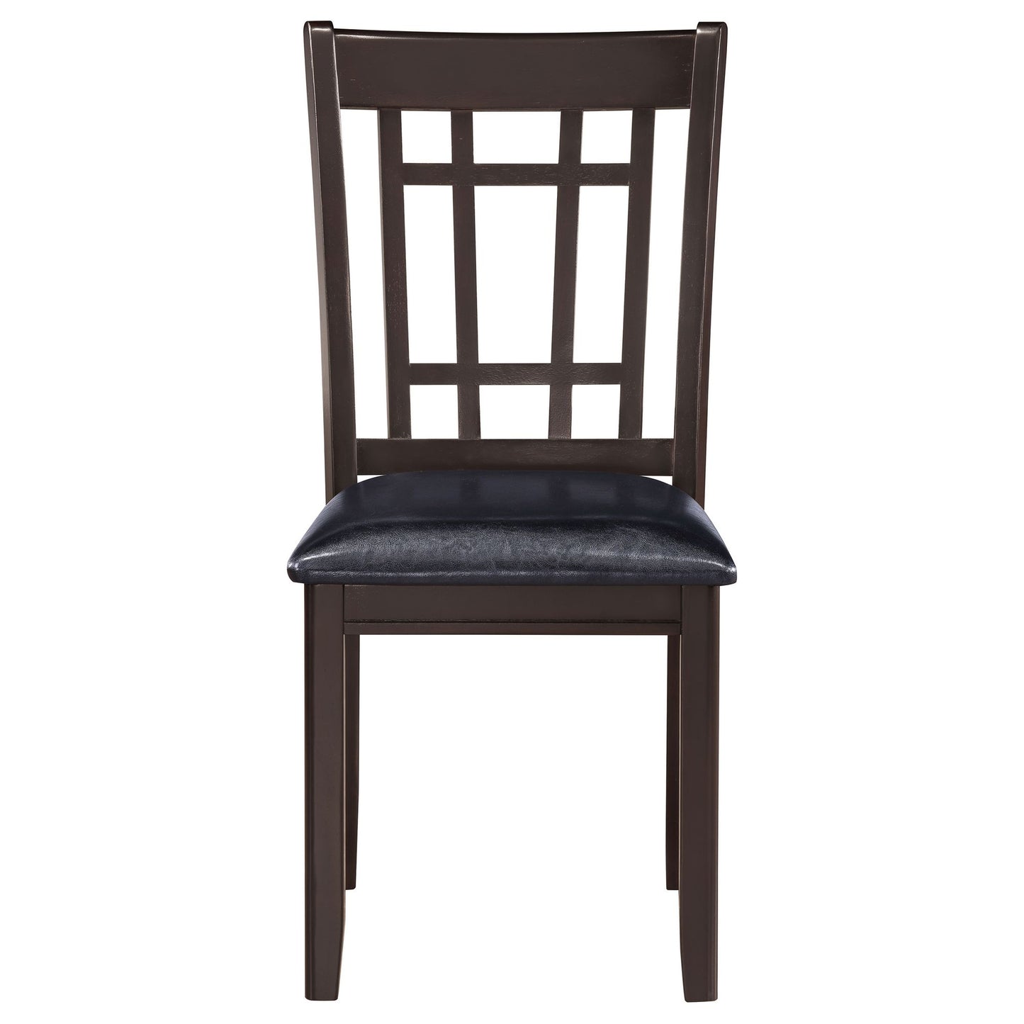 Espresso and Black Lattice Back Side Chairs (Set of 2) image 5