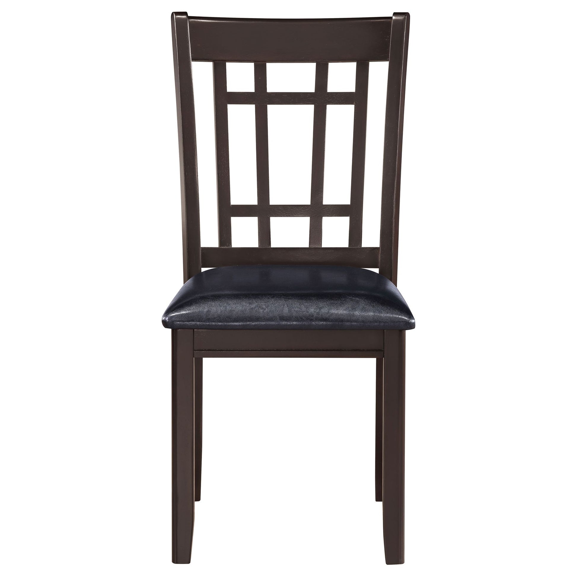 Espresso and Black Lattice Back Side Chairs (Set of 2) image 5