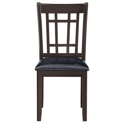 Espresso and Black Lattice Back Side Chairs (Set of 2) image 5
