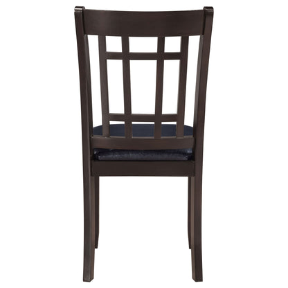Espresso and Black Lattice Back Side Chairs (Set of 2) image 10