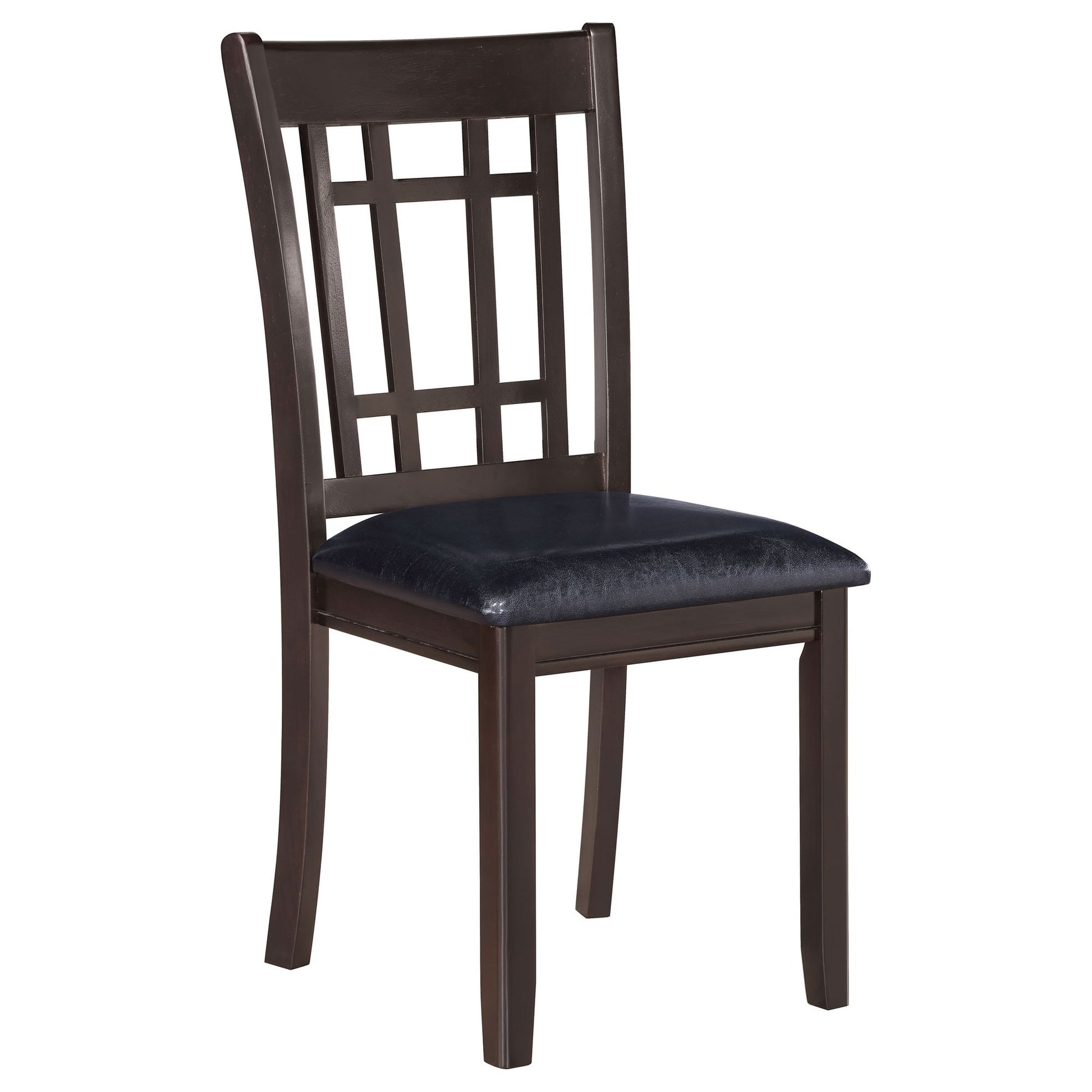 Espresso and Black Lattice Back Side Chairs (Set of 2) image 3