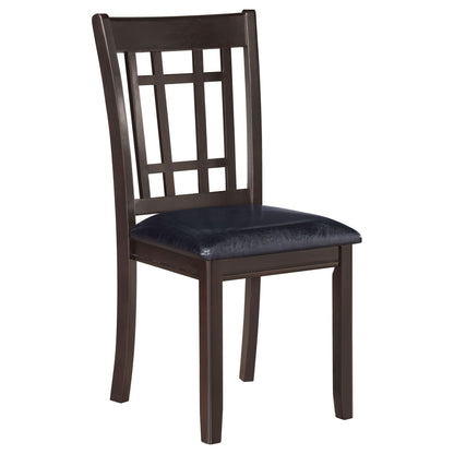 Espresso and Black Lattice Back Side Chairs (Set of 2) image 3