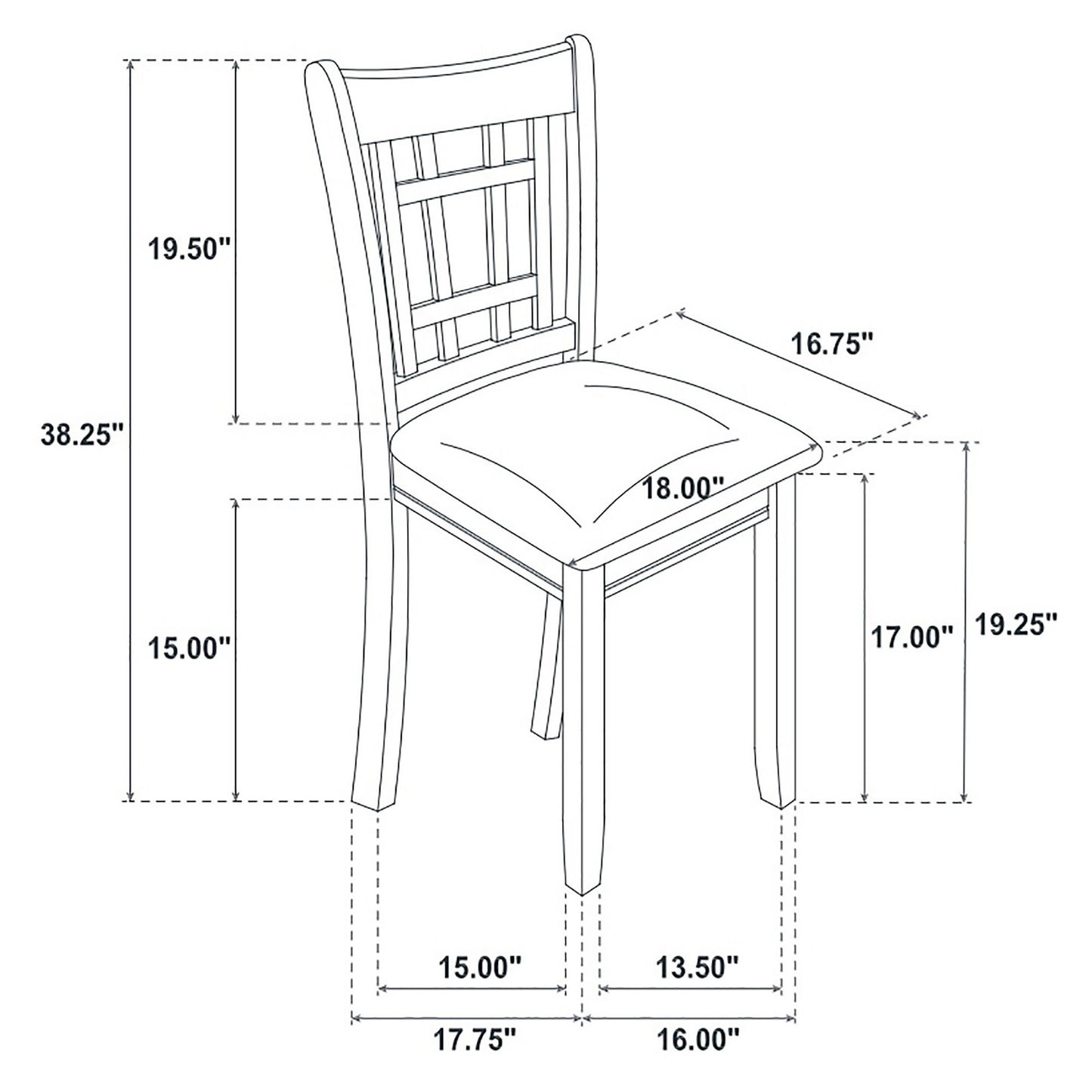 Espresso and Black Lattice Back Side Chairs (Set of 2) image 14