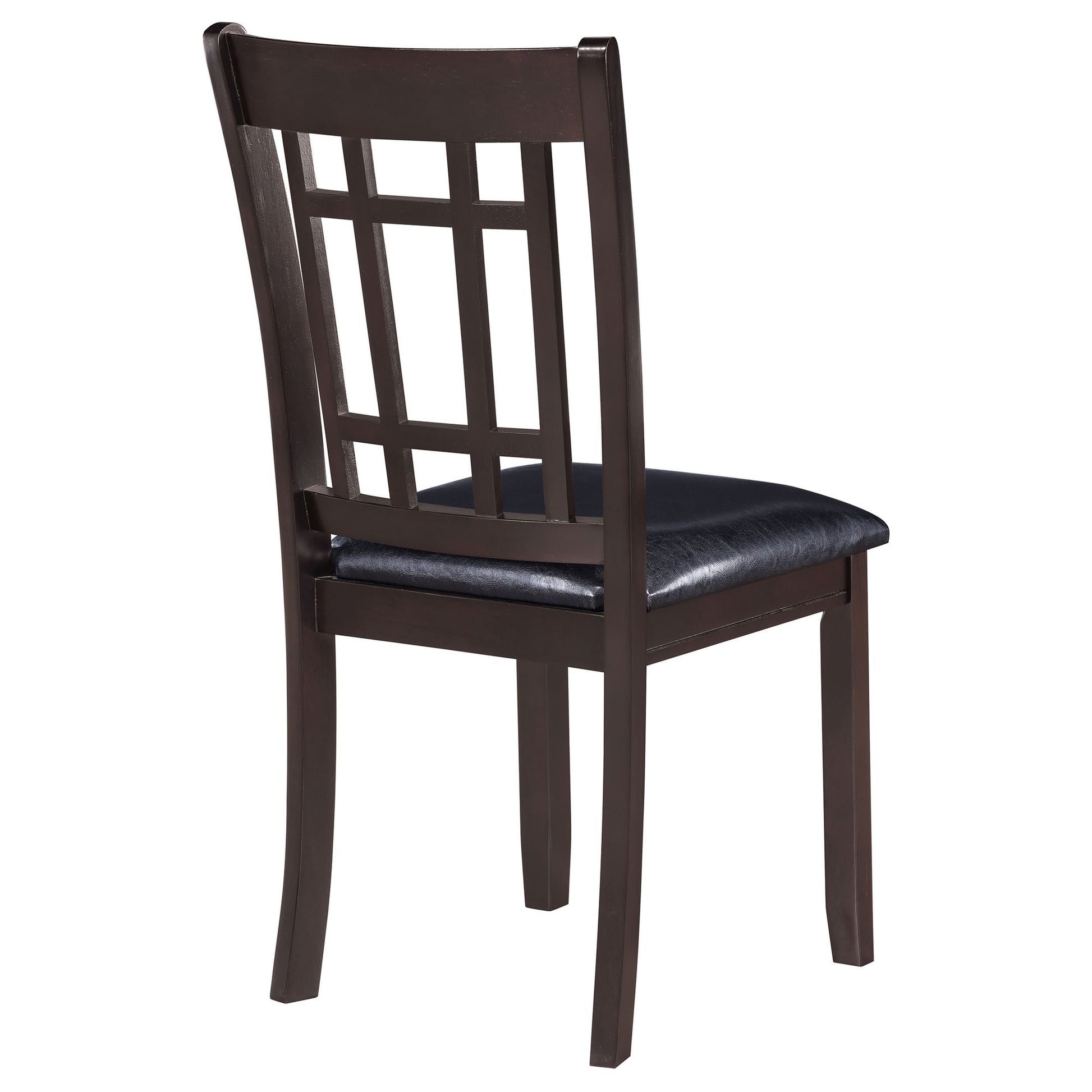 Espresso and Black Lattice Back Side Chairs (Set of 2) image 8