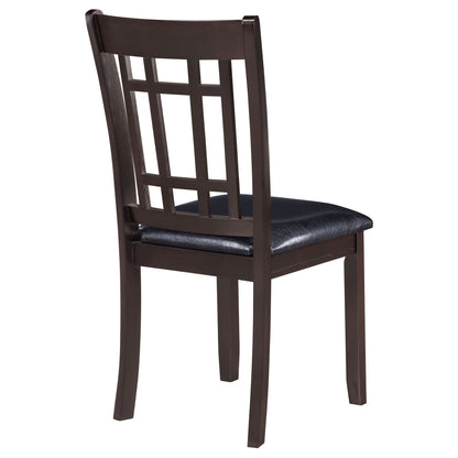 Espresso and Black Lattice Back Side Chairs (Set of 2) image 8