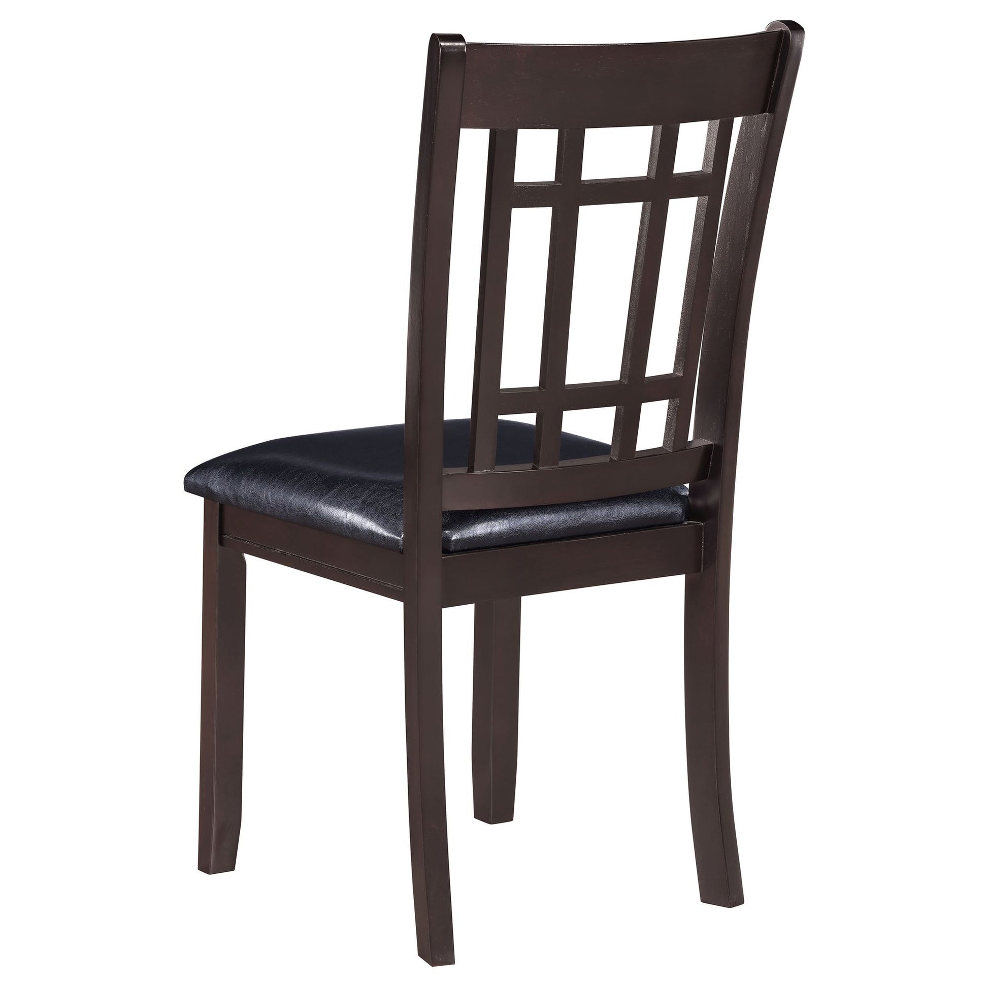 Espresso and Black Lattice Back Side Chairs (Set of 2) image 9