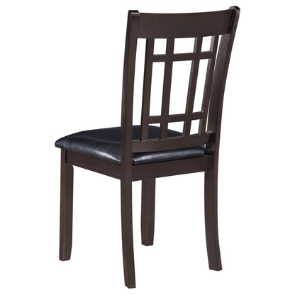 Espresso and Black Lattice Back Side Chairs (Set of 2) image 9