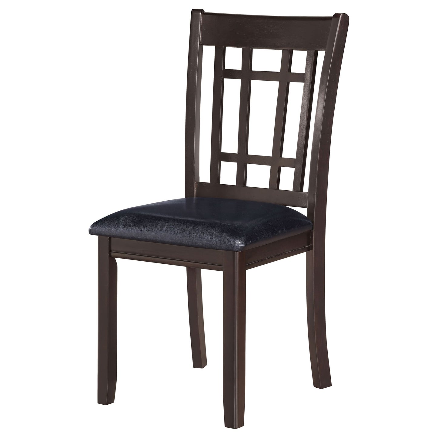 Espresso and Black Lattice Back Side Chairs (Set of 2) image 4