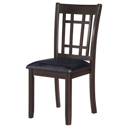 Espresso and Black Lattice Back Side Chairs (Set of 2) image 4