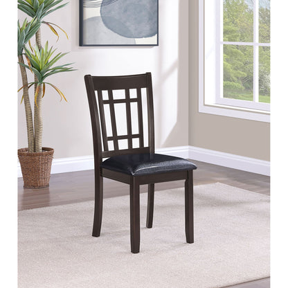 Espresso and Black Lattice Back Side Chairs (Set of 2) image 1