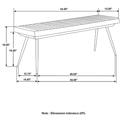 Espresso and Black Tufted Cushion Side Bench image 6