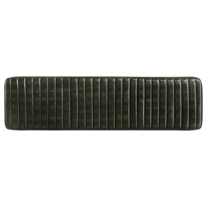 Espresso and Black Tufted Cushion Side Bench image 5