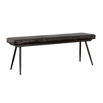 Espresso and Black Tufted Cushion Side Bench image 2