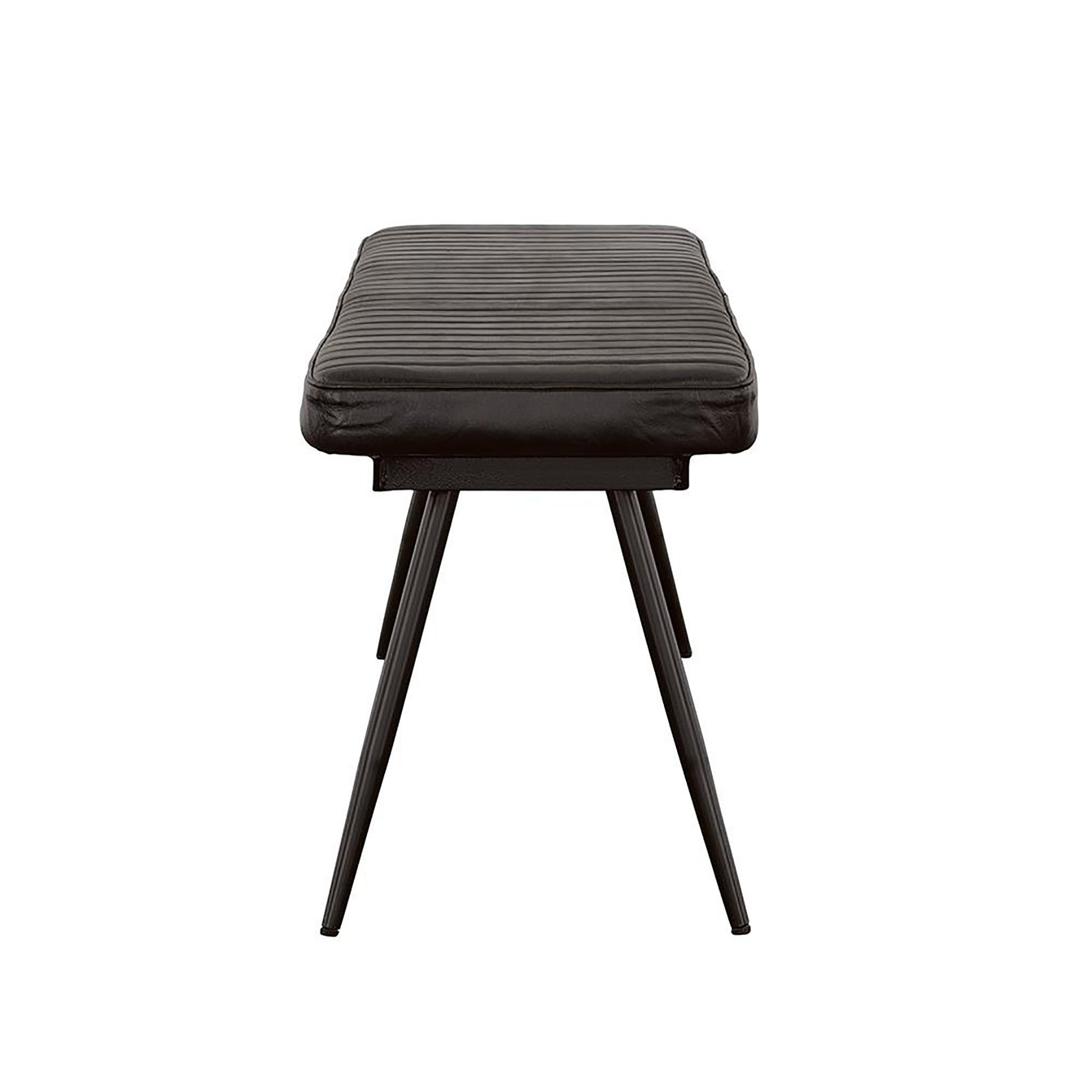 Espresso and Black Tufted Cushion Side Bench image 4