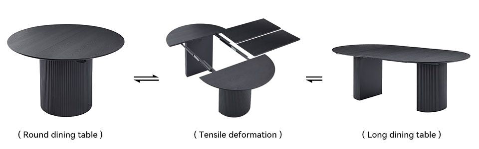 Expandable Dining Table,Solid Top Extending Table Modern Kitchen Table, Leisure Desk for Kitchen Dining Living Room Apar image 7