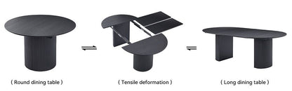 Expandable Dining Table,Solid Top Extending Table Modern Kitchen Table, Leisure Desk for Kitchen Dining Living Room Apar image 7