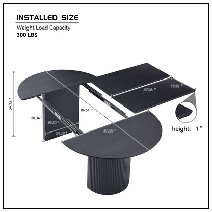 Expandable Dining Table,Solid Top Extending Table Modern Kitchen Table, Leisure Desk for Kitchen Dining Living Room Apar image 9