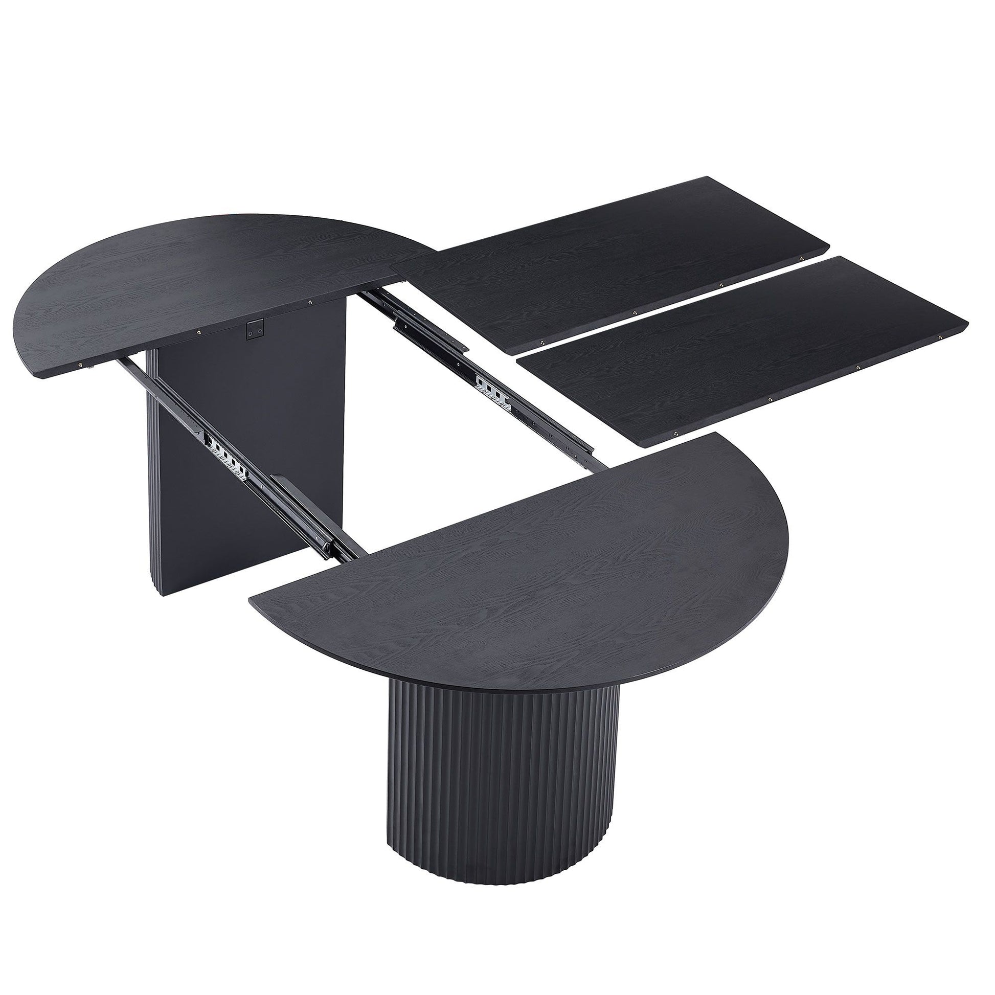 Expandable Dining Table,Solid Top Extending Table Modern Kitchen Table, Leisure Desk for Kitchen Dining Living Room Apar image 4