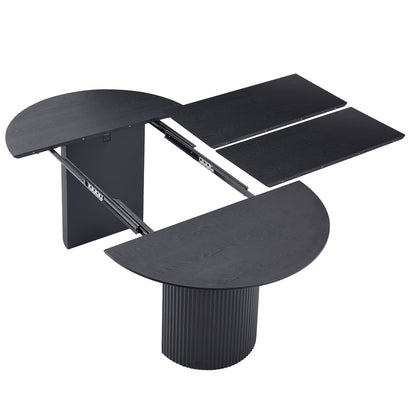 Expandable Dining Table,Solid Top Extending Table Modern Kitchen Table, Leisure Desk for Kitchen Dining Living Room Apar image 4