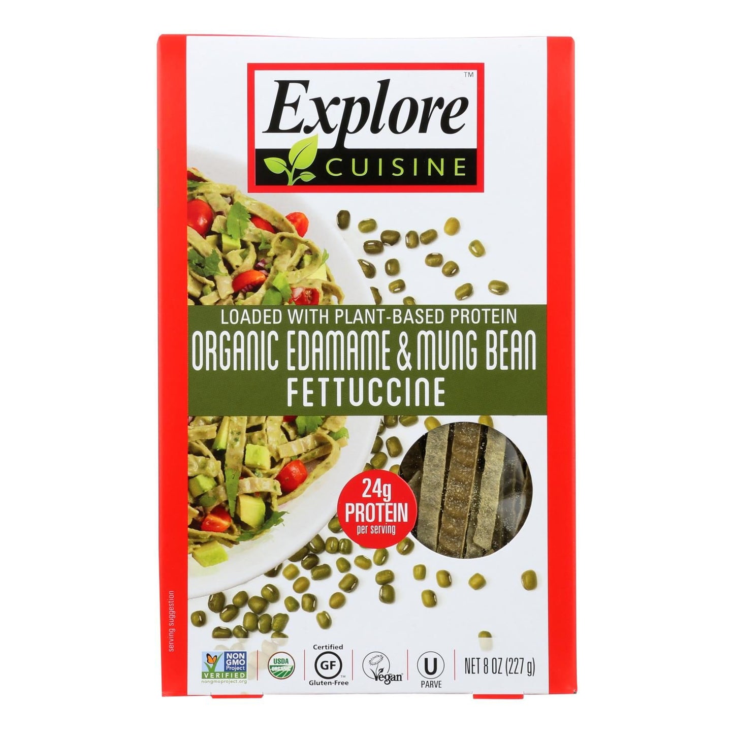 Explore Cuisine - Fettuccine Pasta - Edamame & Mung Bean - Case Of 6 - 8 Oz. image 1