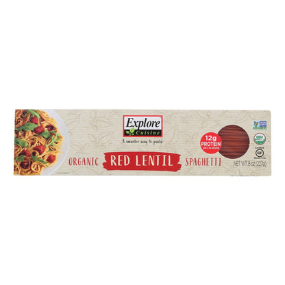 Explore Cuisine Organic Red Lentil Spaghetti - Spaghetti - Case Of 12 - 8 Oz. image 1