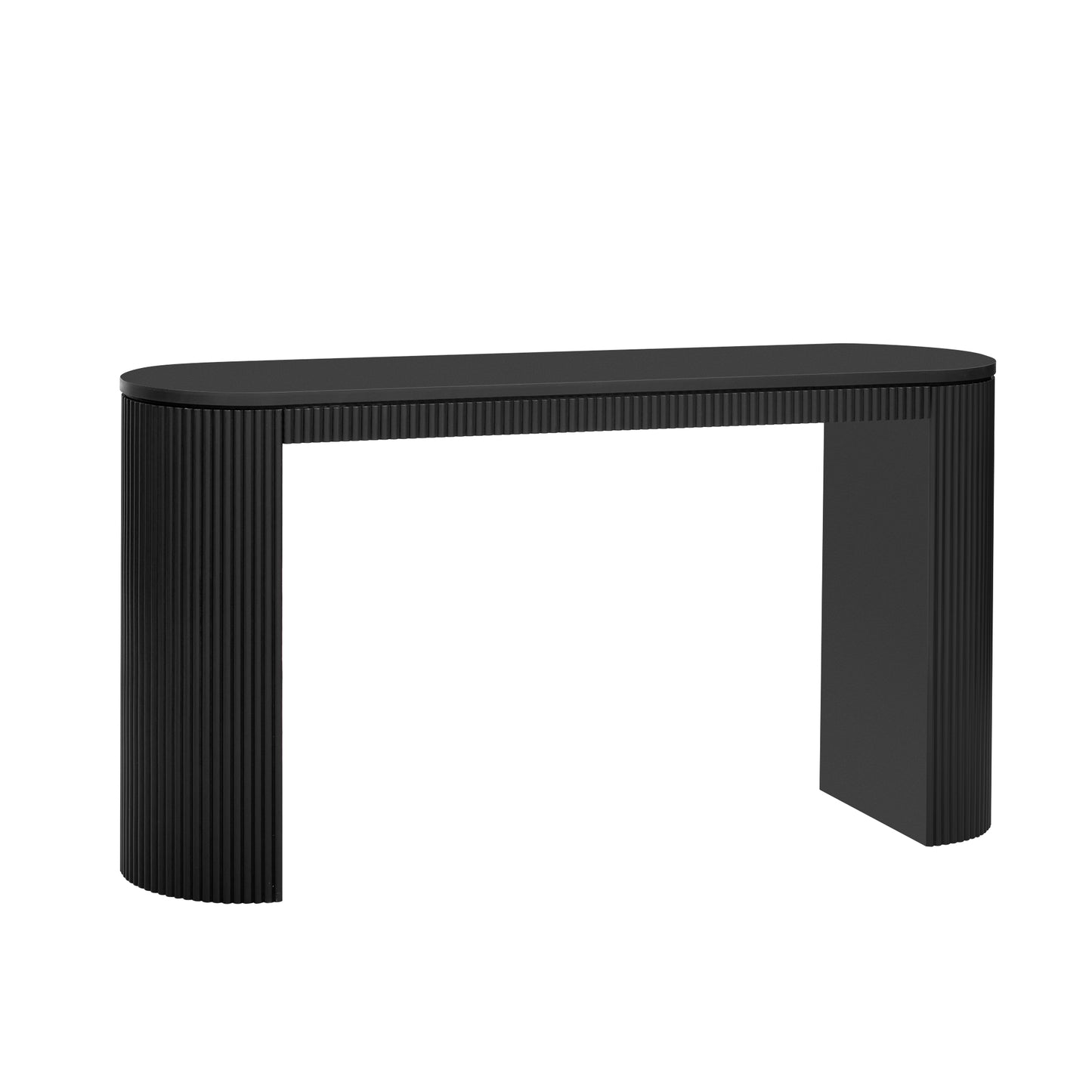 U_STYLE Curved Design Console Table with Unique Vertical Stripe Design,Suitable for Living Room,Study and Entrance image 5