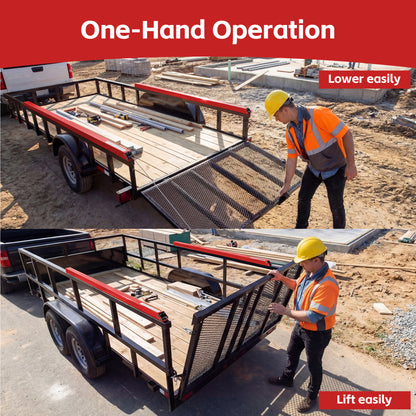 Tailgate Utility Trailer Gate Liftgate Ramp Lift 2 Sided Lift Assist System Fit for Open Utility Trailers Tailgate and Ramp New Upgrades, Red image 6