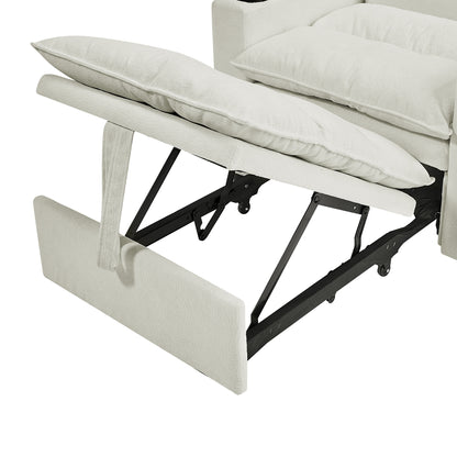 Sleeper Sofa Chair Bed, Convertible Sofa Chair 3-in-1, Adjustable Sleeper Chair Pullout Sofa Bed with Modern Velvet Fabric for Living Room Apartment Small Space, Beige image 5