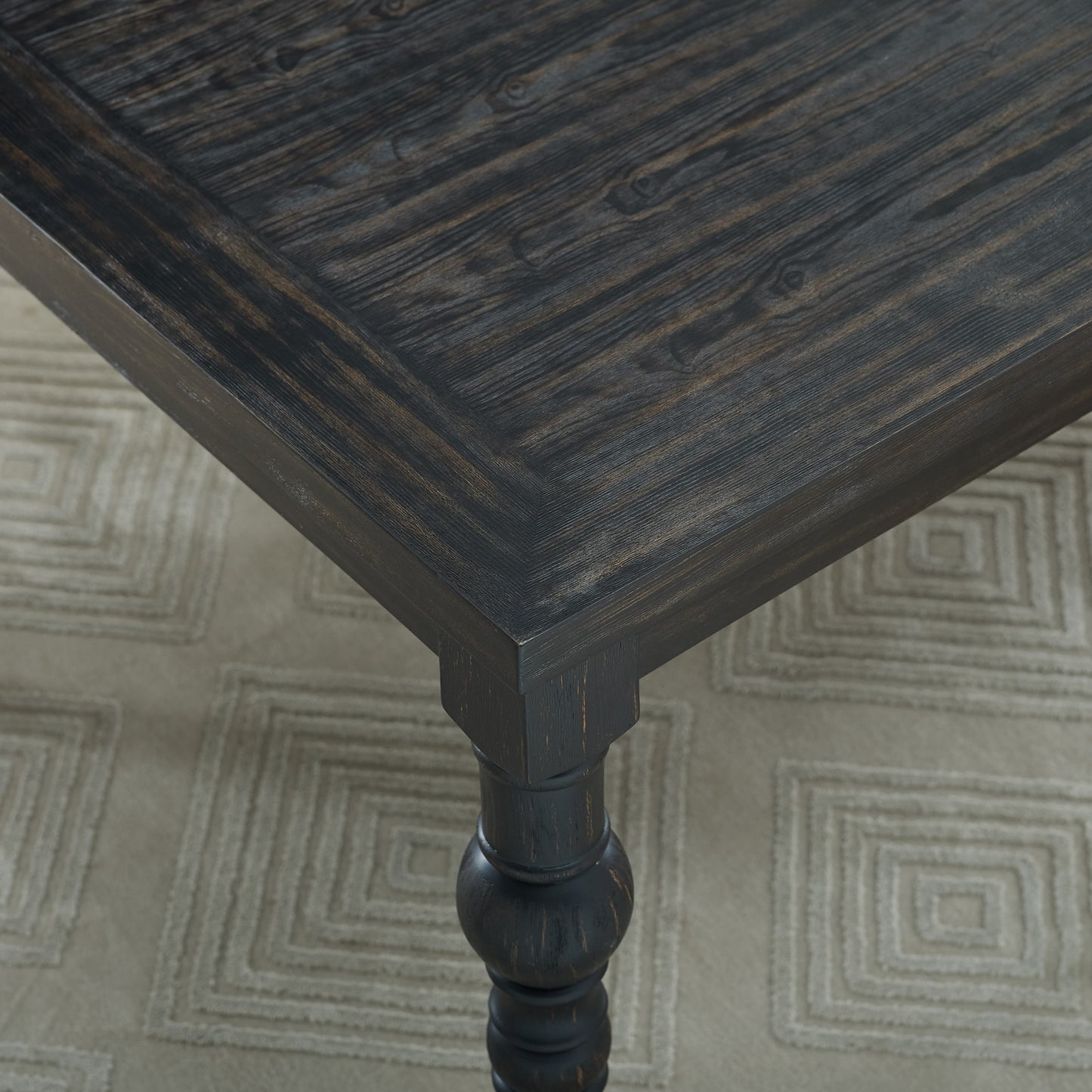 Leviton Urban Style Dark Wash Wood Dining Set: Table, 4 Chairs and Bench image 4