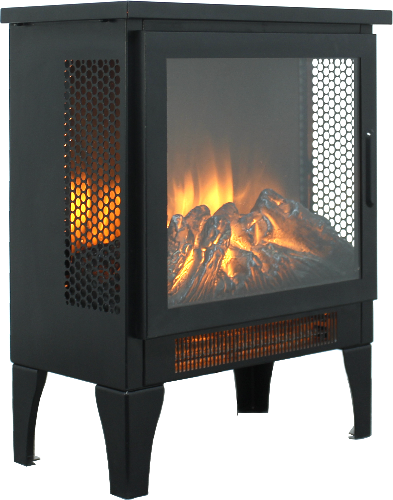 18 inch Freestanding Electric Fireplace Stove heater with 3D Flame effect image 1