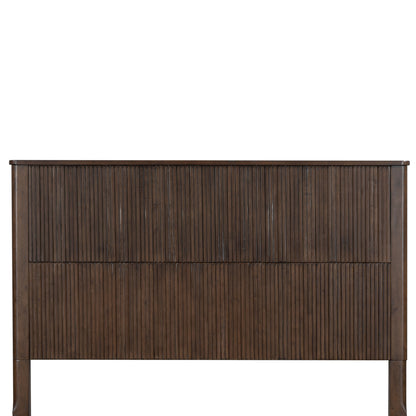 Queen Size Solid Wood Bed Accessories Package, Including part 1, part 9, and part 8.Walnut image 1