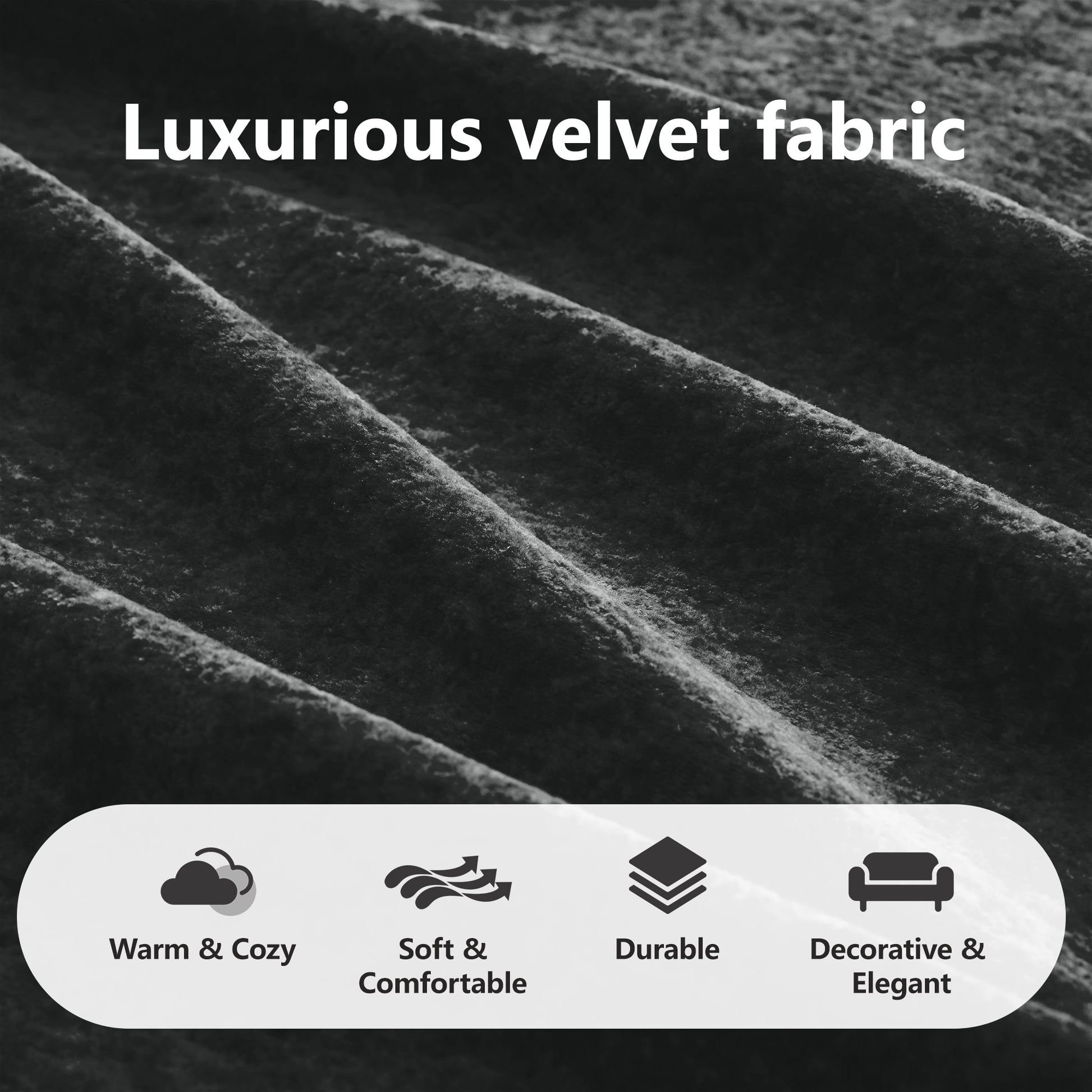 2-seater Tufted Sofa Couches With boneless Sofa,Soft Velvet Fabric,Bottom Anti-Slip Design,32D High Density Sponge,Ergonomic Design Bottom,No Assembly Required,Fits Living Rooms,Black image 8