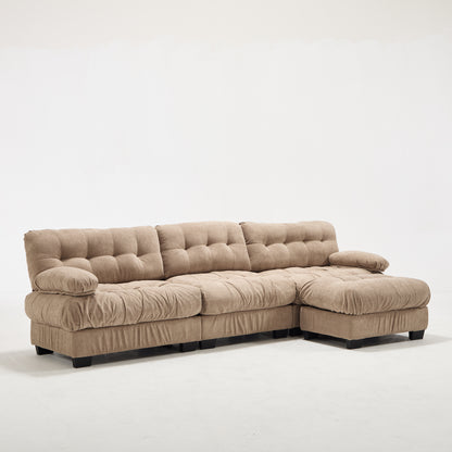 Modular Sectional Sofa,Cloud Couch, L Shaped Couch with Movable Ottoman, Modern Deep Seat Couches for Living Room, Oversized 3-Seater Sofa Comfy advanced flannelette Sofas for Bedroom,5 Pillows image 12