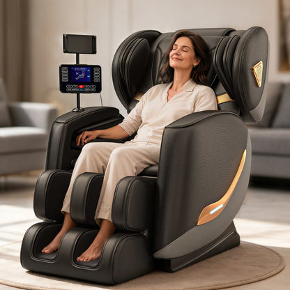 Massage Chair Full Body and Recliner, Zero Gravity Massage Chairs, 8 Fix Rollers, Airbags, Heating, Foot Massage, Auto Modes, Bluetooth Speaker and Touch Control Screen for Home and Office image 3
